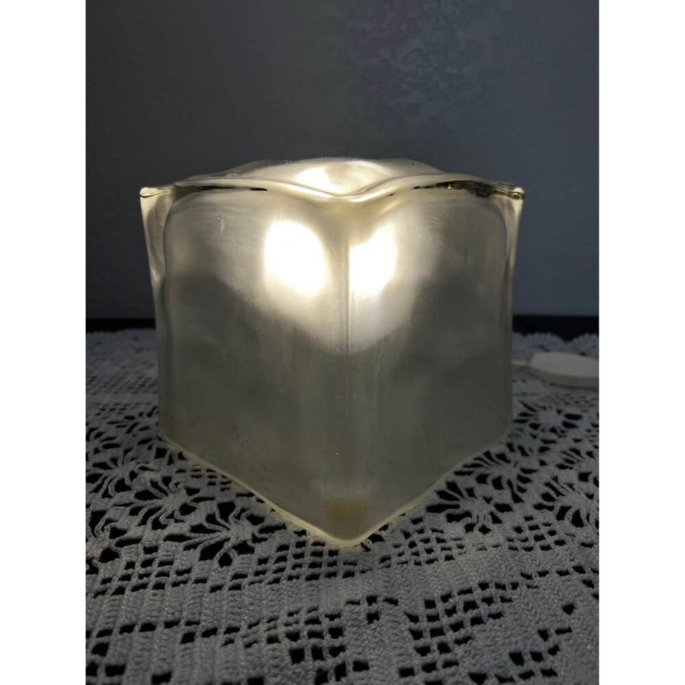 🧊✨ Vintage 90s IKEA IVIKEN Frosted Glass Cube Lamp ✨🧊